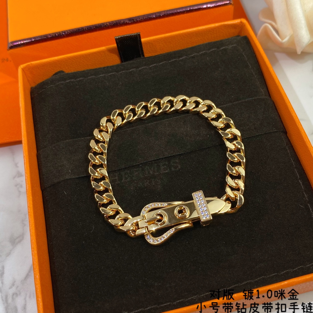 H**me5 Gourmette Beaded Bracelet Gold For Women