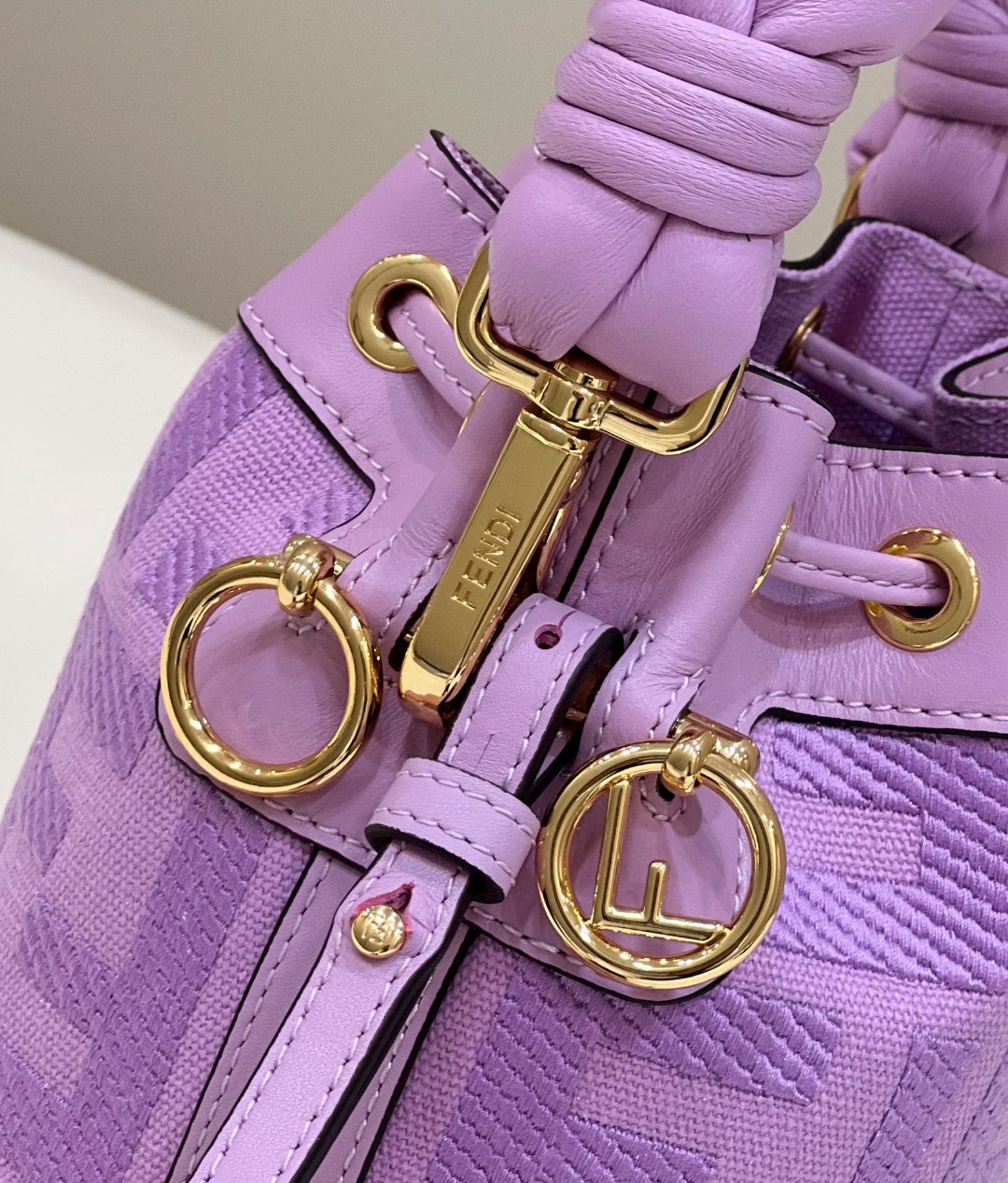 F**di FD Small Mon Tresor Bucket Bag Purple/ Green For Women 7.1 in/ 18 cm 8BS010AKKWF1JCO