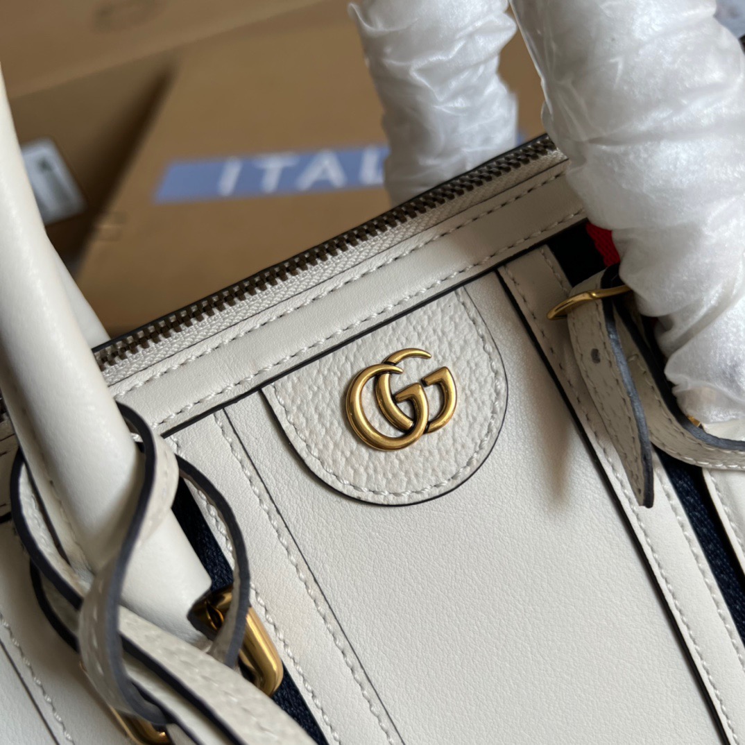 Gvc*1 Small Bauletto Top Handle Bag With Double G White/Grey For Men 10.6in/27cm