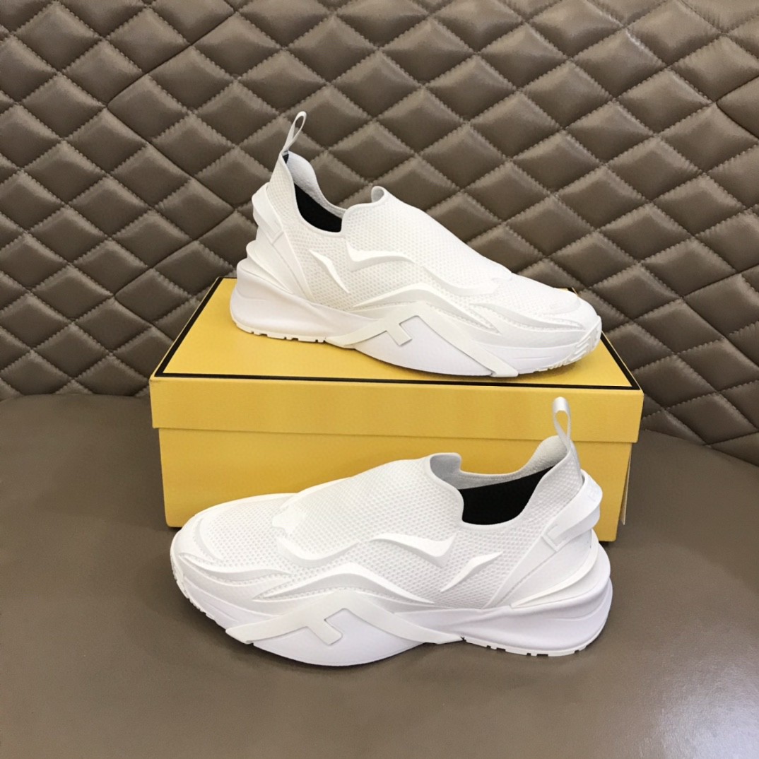 FD F**di Flow Running Sneakers White For Women 7E1504AHI8F0V4D