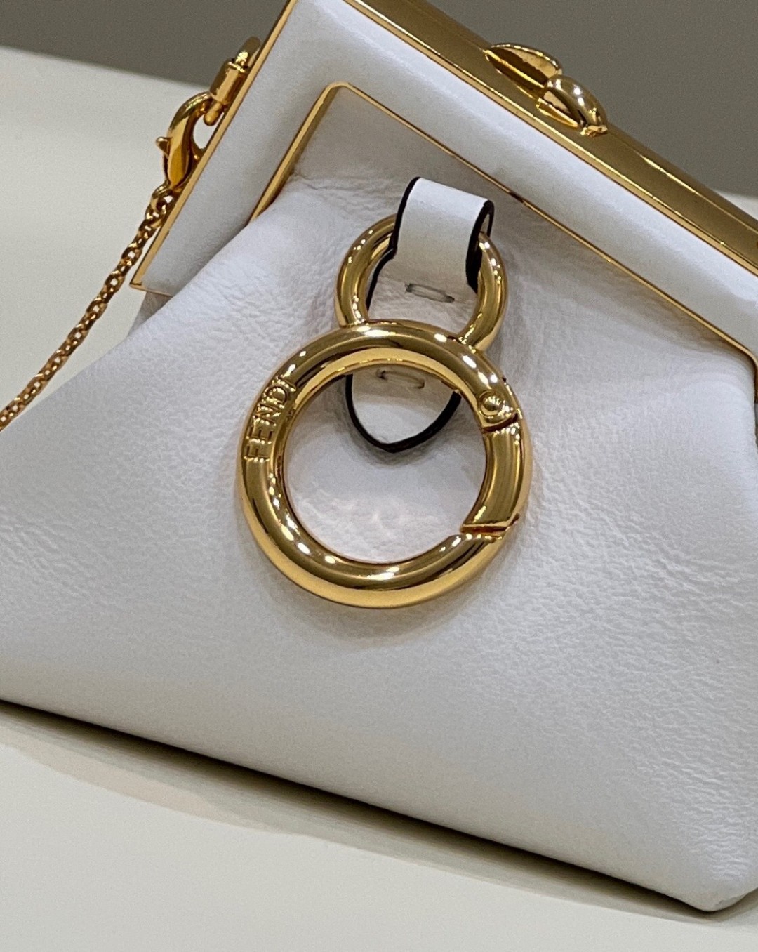 F**di FD First Nano Bag White/Beige/Multicolor For Women 4.6 in/ 11.5 cm