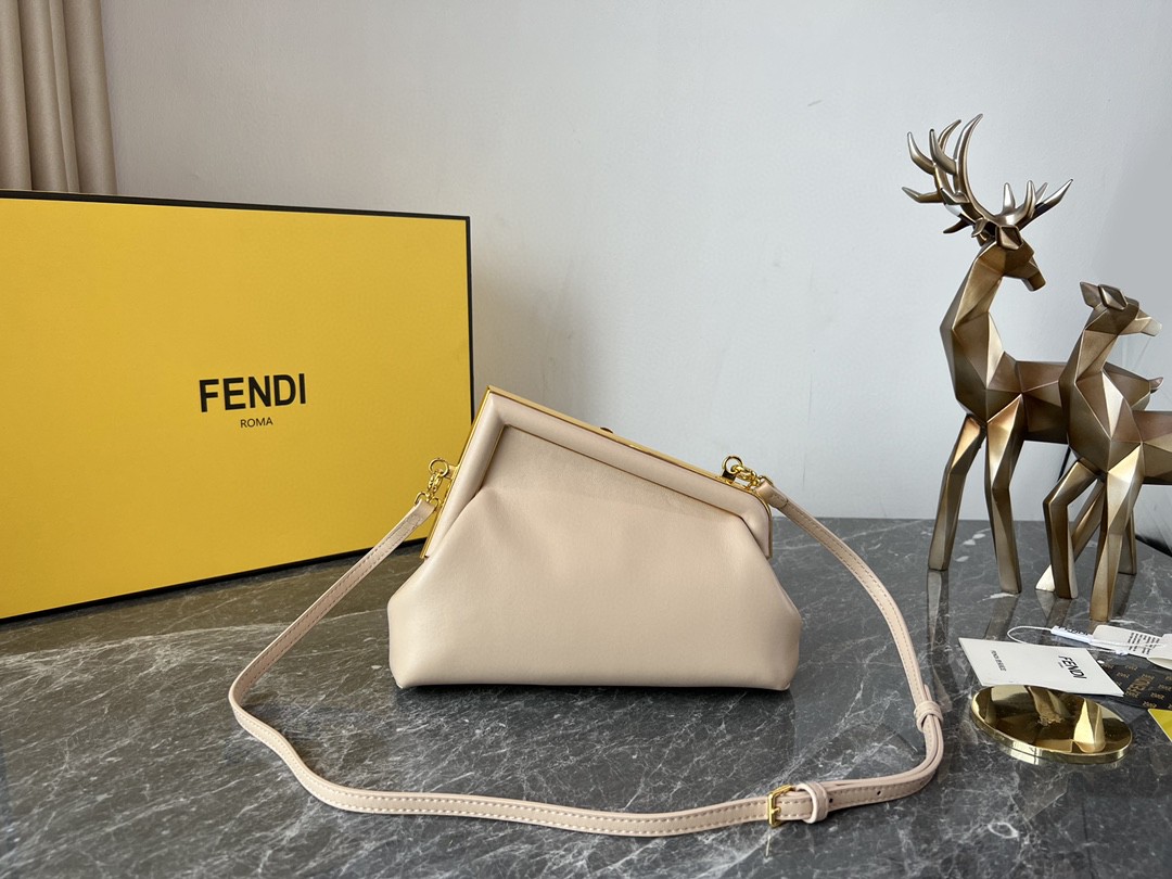 F**di FD Small First Bag Blue/Beige/ Purple For Women 26cm/10.3in 8BP129ABVEF1993
