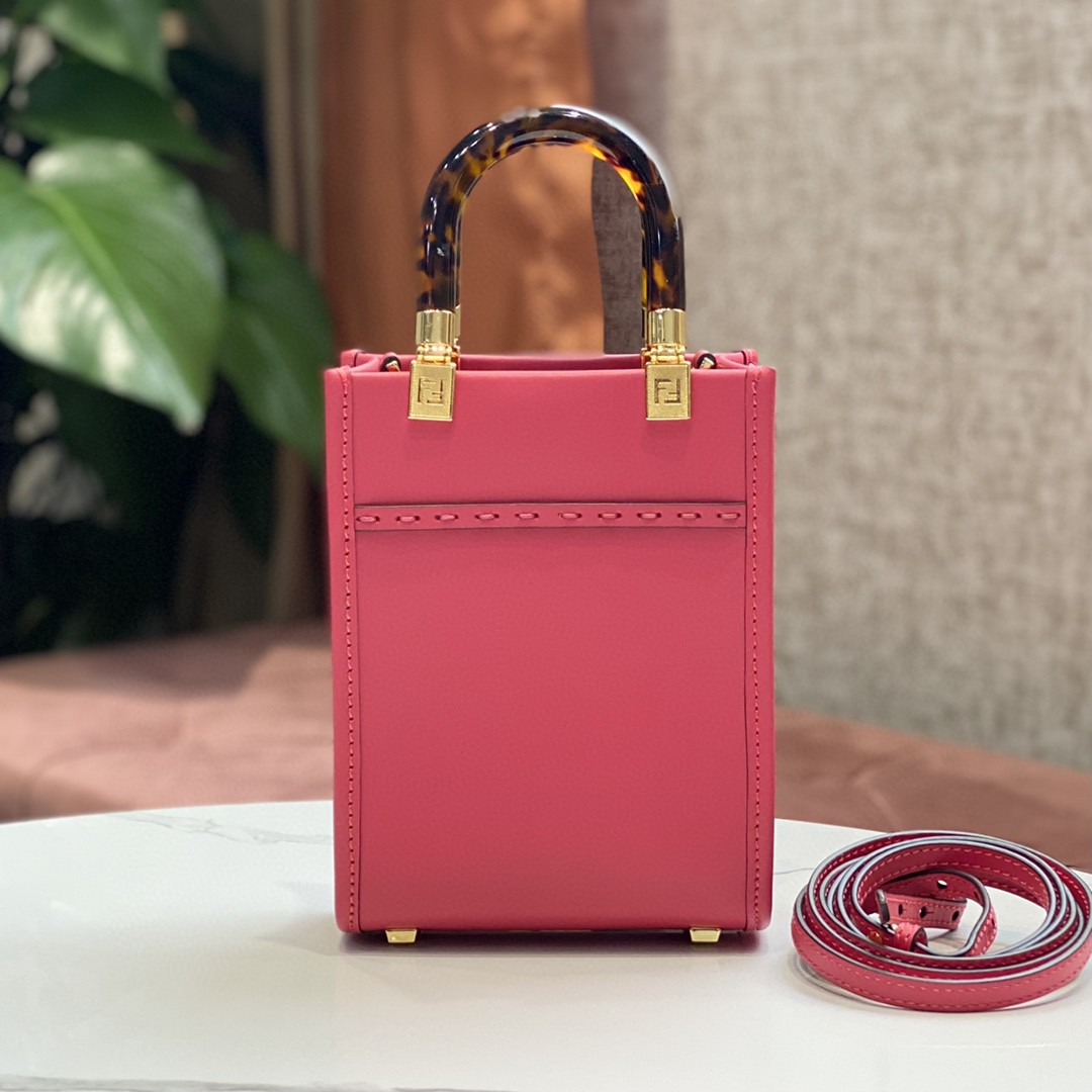 F**di FD Sunshine Mini Shopper Bag Pink For Women 7.1 in/ 18 cm 8BS051ABVLF1HB7
