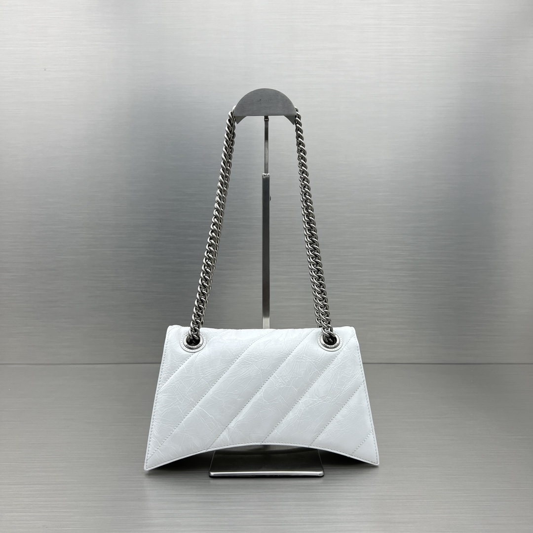 Ba1en*iaga Crush Small Chain Bag Black/Pink/Silver/White For Women‎ 9.8in/24.9cm 716351210J09001