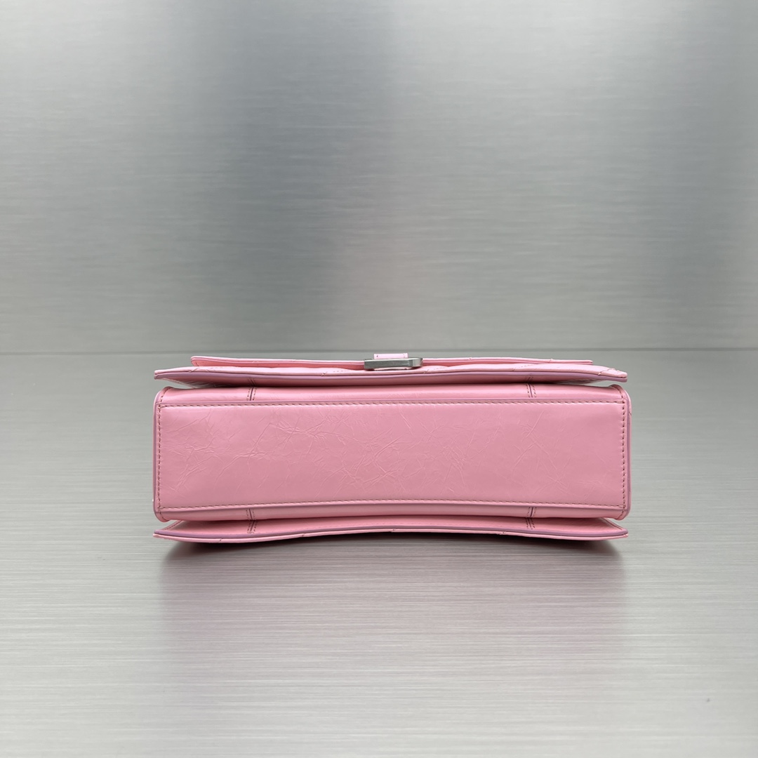 Ba1en*iaga Crush Small Chain Bag Black/Pink/Silver/White For Women‎ 9.8in/24.9cm 716351210J09001