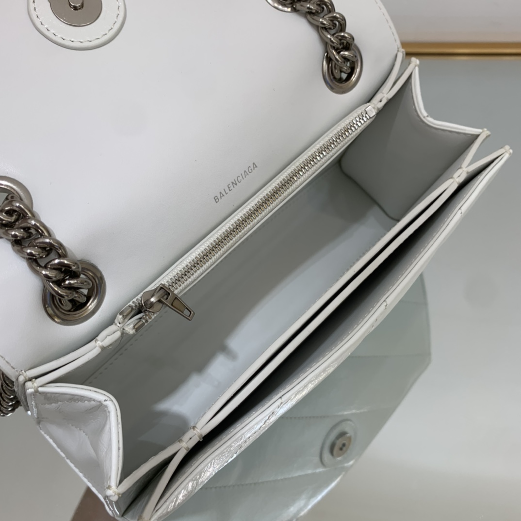 Ba1en*iaga Crush Small Chain Bag Black/Pink/Silver/White For Women‎ 9.8in/24.9cm