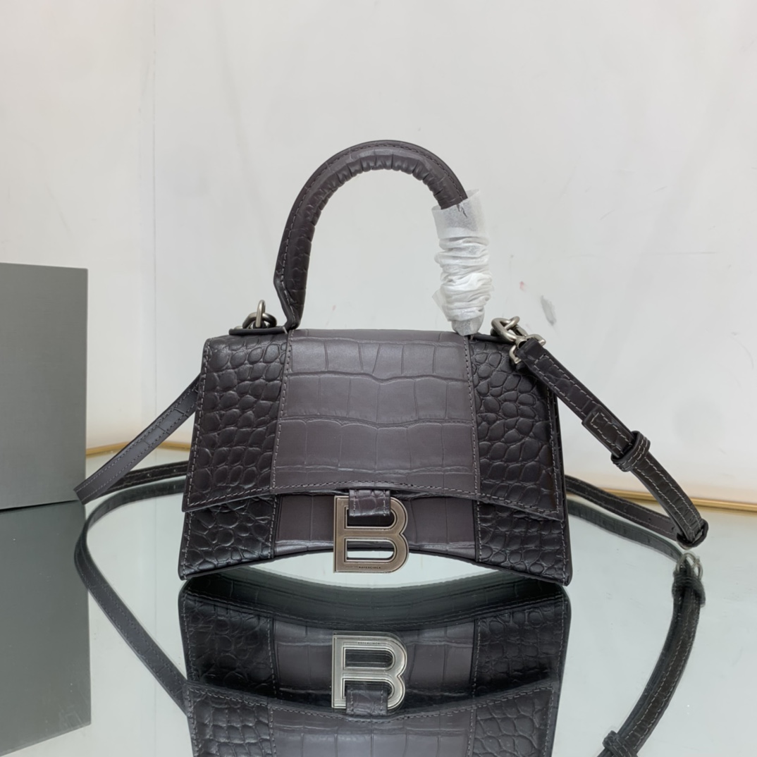 Ba1en*iaga Hourglass Small Handbag Black/Pink For Women‎ 9in/22.9cm