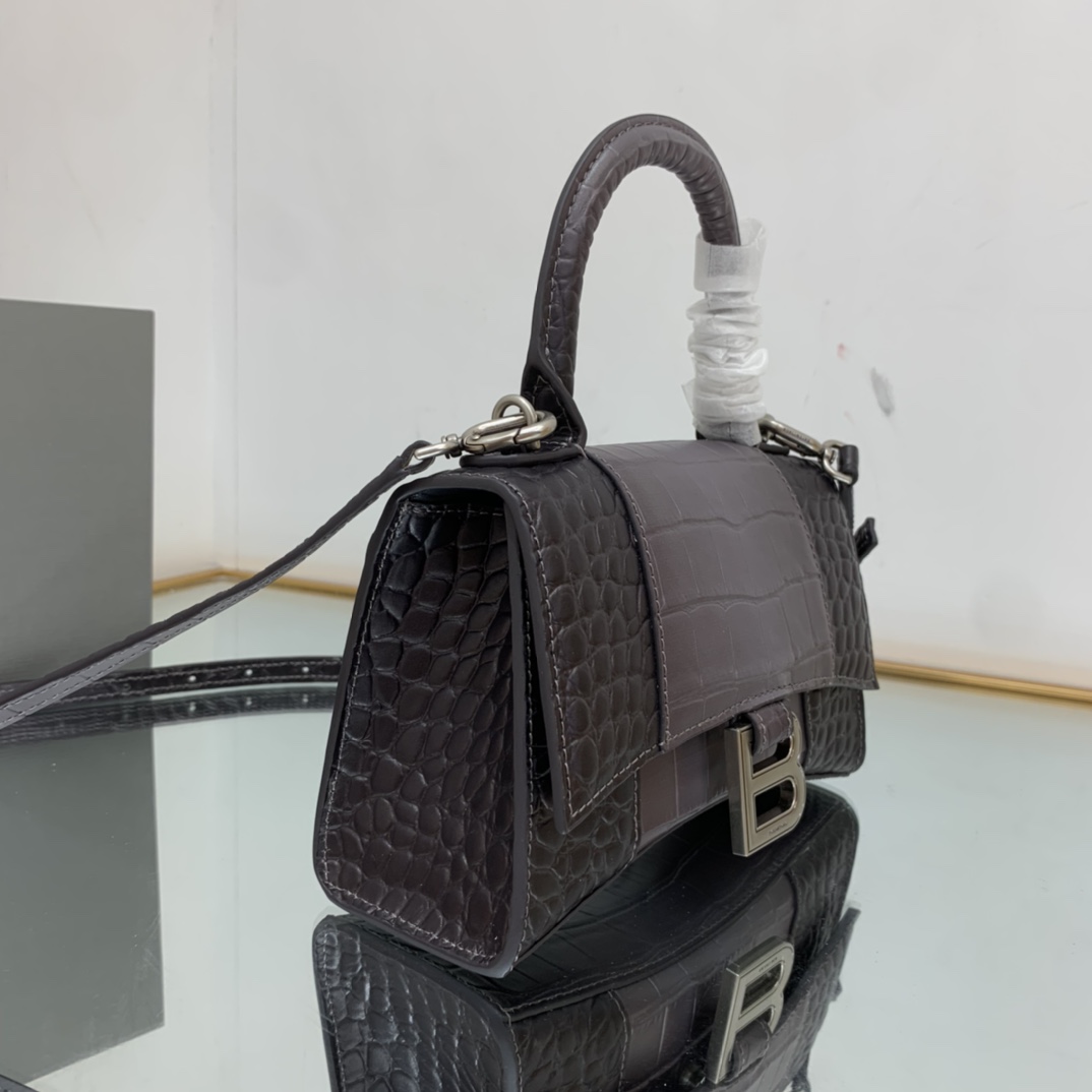 Ba1en*iaga Hourglass Small Handbag Black/Pink For Women‎ 9in/22.9cm