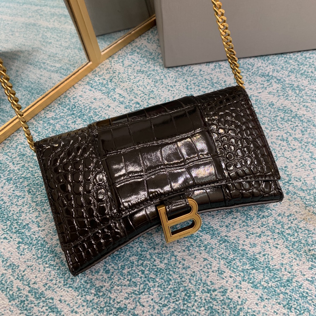 Ba1en*iaga Hourglass Wallet Pink/Burgundy/Dark Green/Black For Women‎ 7.6in/19cm 6560501LRGM6310