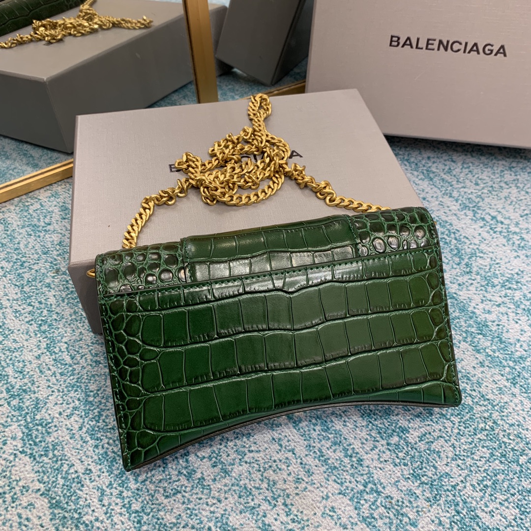 Ba1en*iaga Hourglass Wallet Pink/Burgundy/Dark Green/Black For Women‎ 7.6in/19cm 6560501LRGM6310
