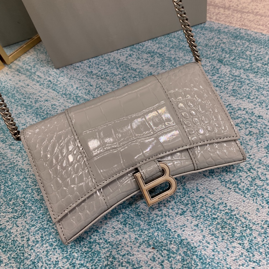 Ba1en*iaga Hourglass Wallet Silver/Grey/Gold/Green/Black For Women‎ 7.6in/19cm 6560502UDF71000