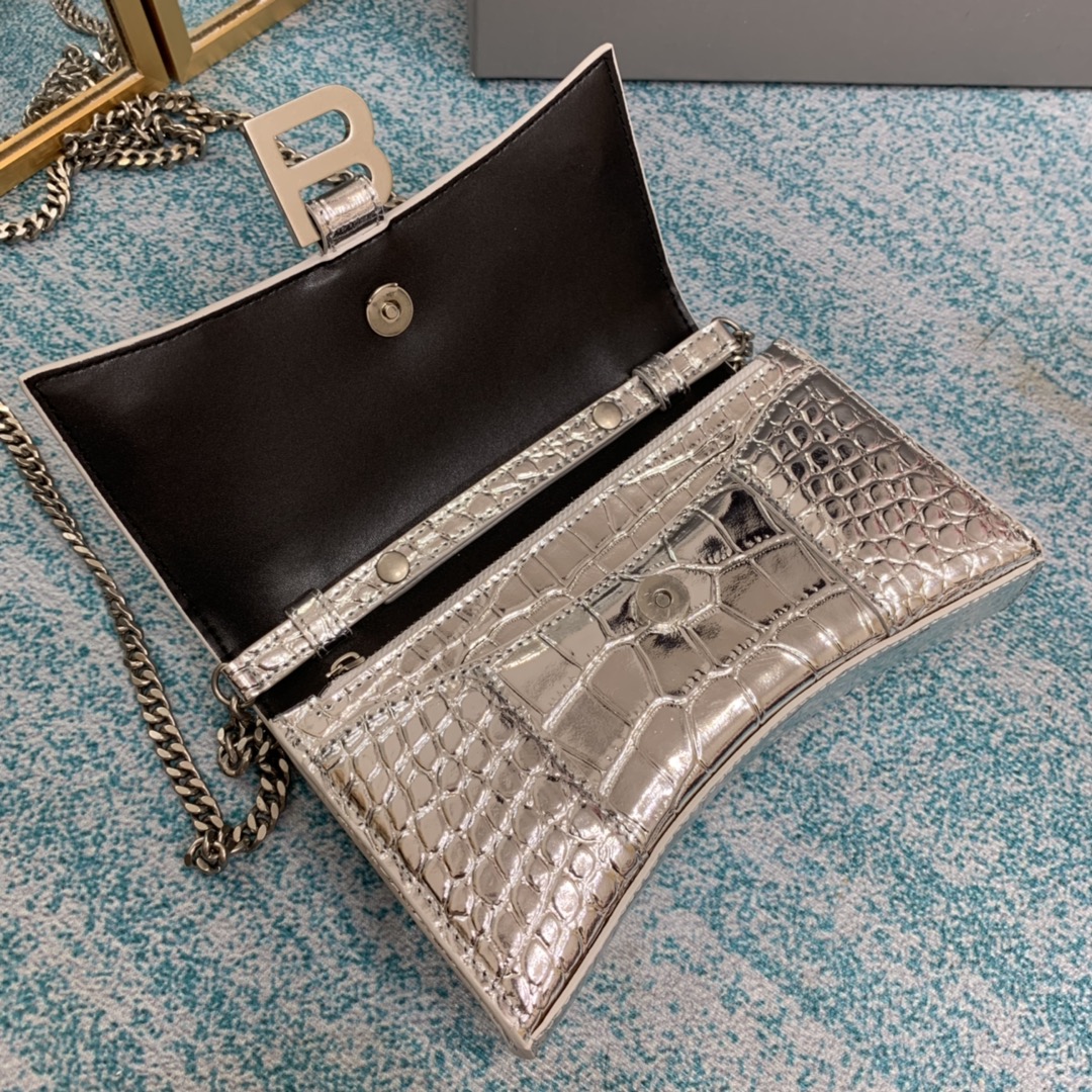 Ba1en*iaga Hourglass Wallet Silver/Grey/Gold/Green/Black For Women‎ 7.6in/19cm 6560502UDF71000