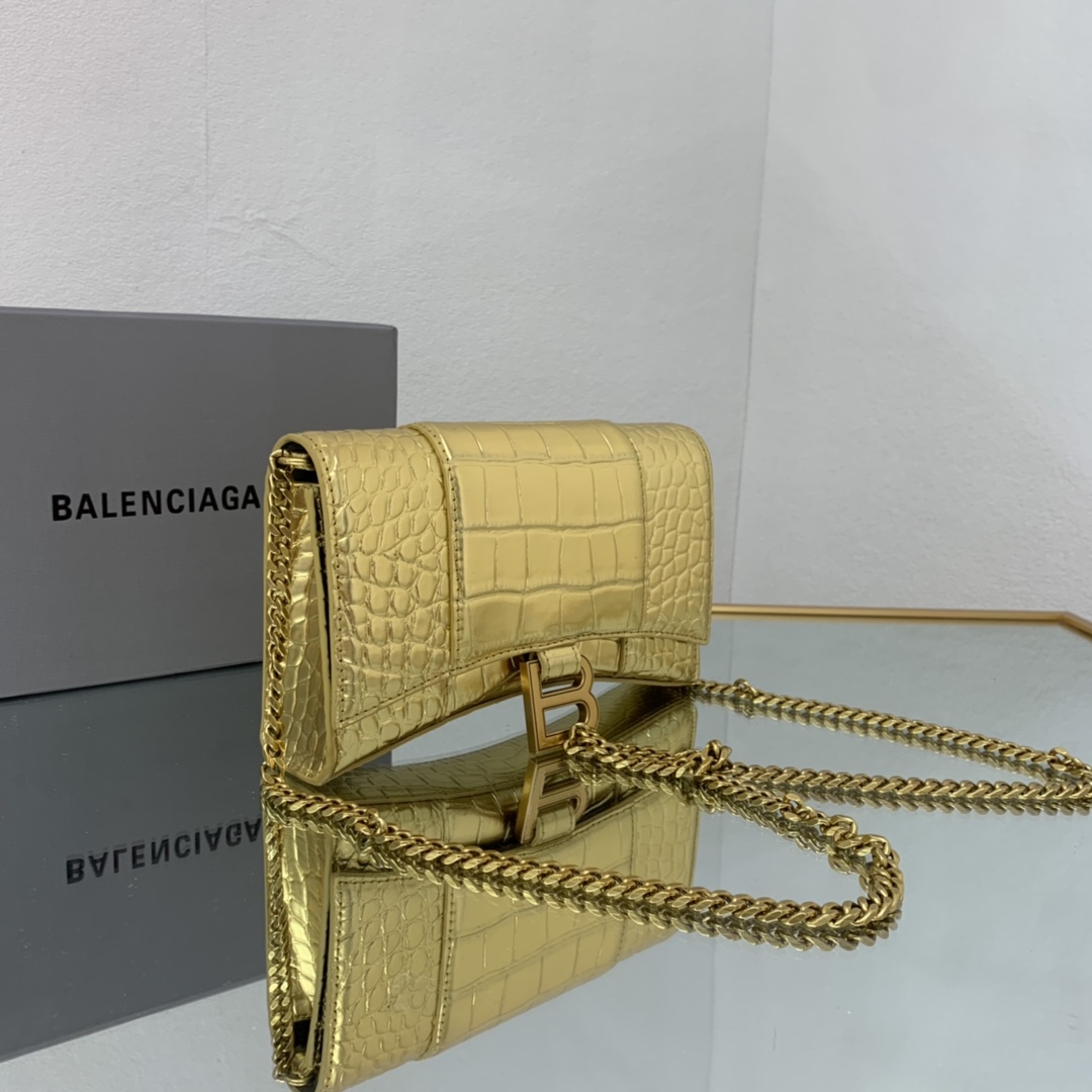 Ba1en*iaga Hourglass Wallet Silver/Grey/Gold/Green/Black For Women‎ 7.6in/19cm 6560502UDF71000