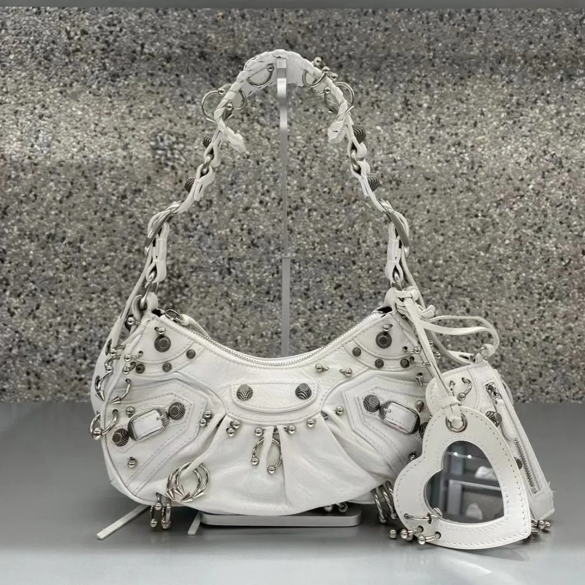 Ba1en*iaga Le Cagole XS Shoulder Bag Black/White For Women‎ 10.2in/25.9cm 671309210G81000