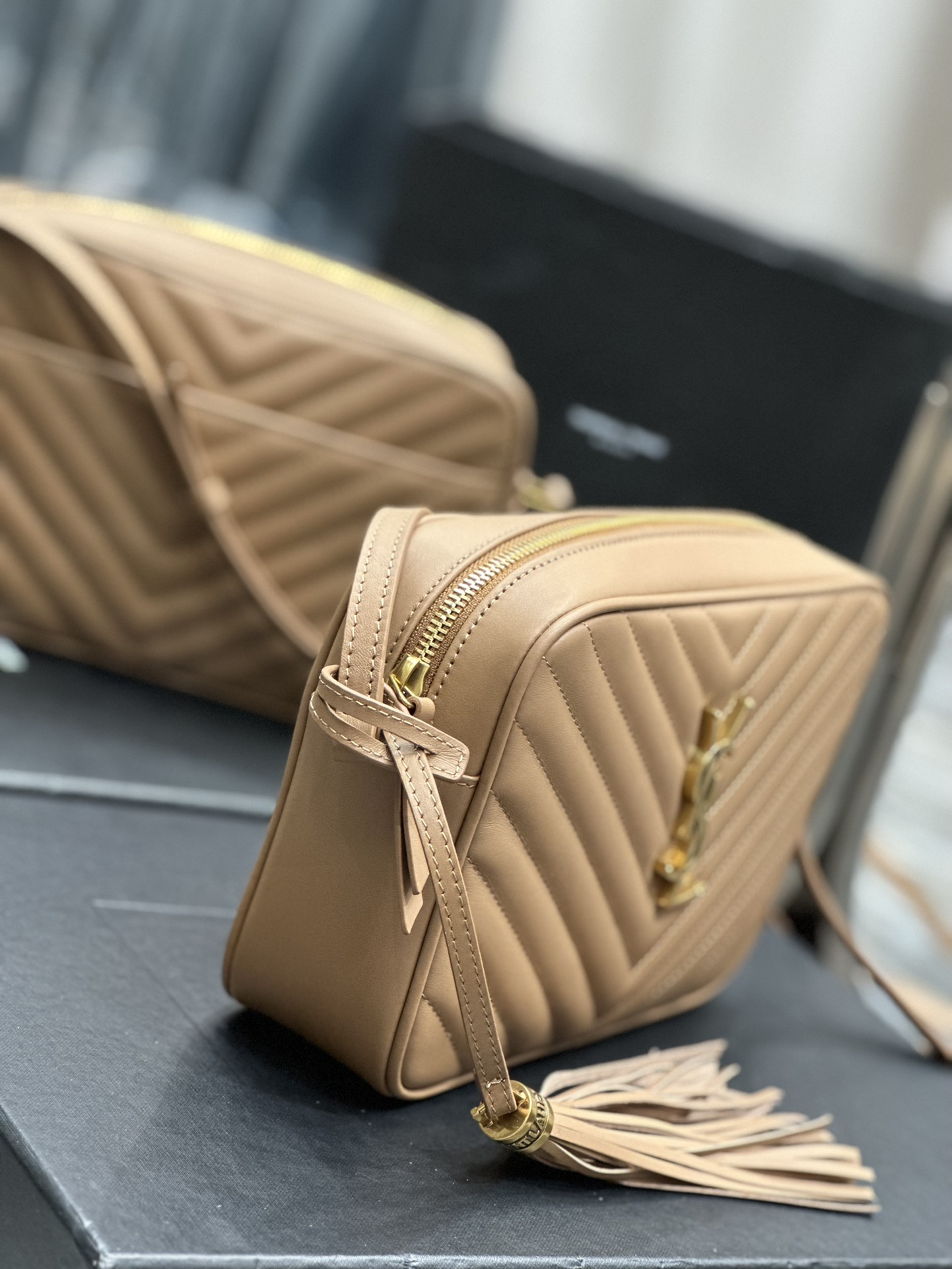 Sa1nt Lau*nt Lou Camera Bag Brown For Women‎ 9in/23cm
