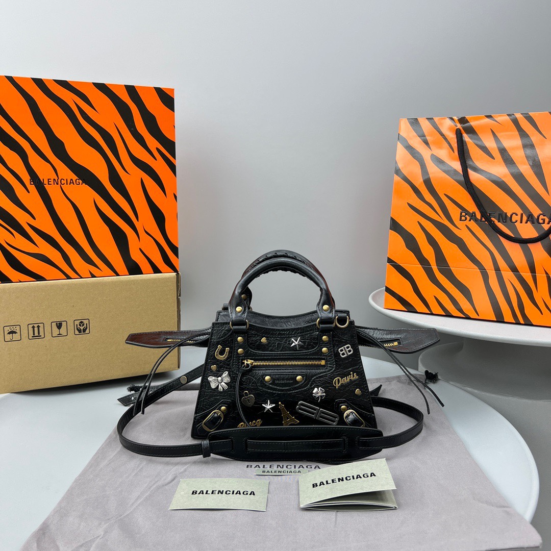 Ba1en*iaga Neo Cagole XS Handbag Black For Women‎ 10.2in/26cm