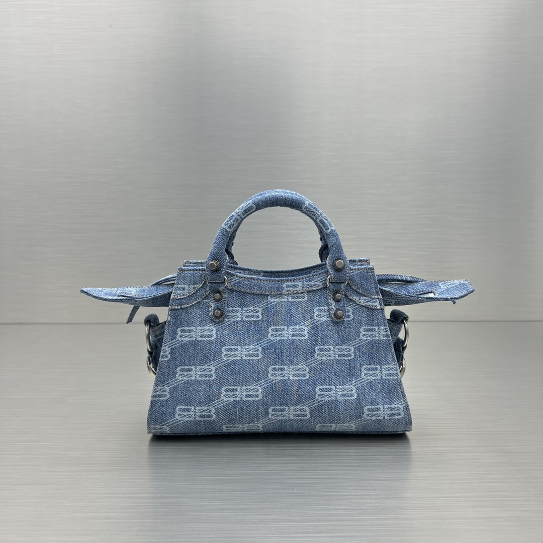 Ba1en*iaga Neo Cagole XS Handbag Blue/Caramel For Women‎ 10.2in/26cm