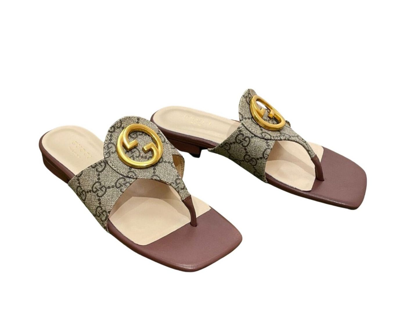 Gvc*1 Blondie Thong Sandal In Monogram Brown For Women 
