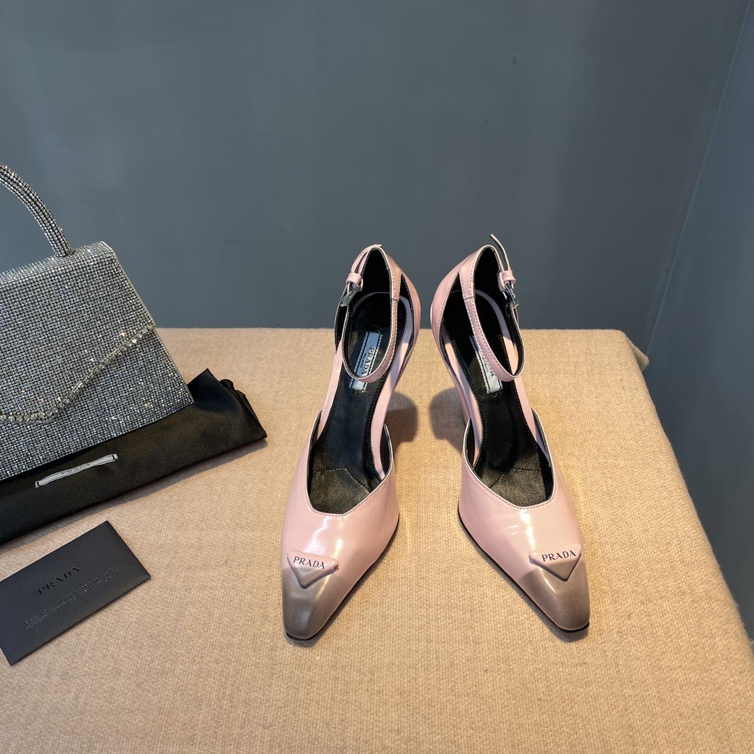 Pra*a Brushed Pumps Light Pink For Women 3.7 in/ 9.5cm 1I982M_055_F0E18_F_A095