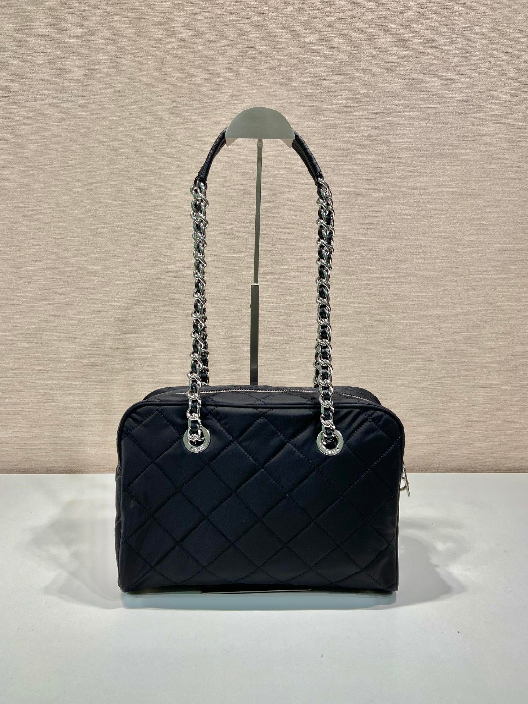 Pra*a Chain 2way Bag Black For Women 11.8 in / 30 cm