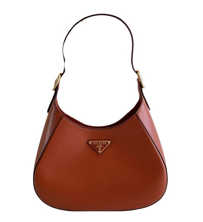 Pra*a Cleo Brushed Shoulder Bag Brown/Green Khaki For Women 10.6 in / 27 cm