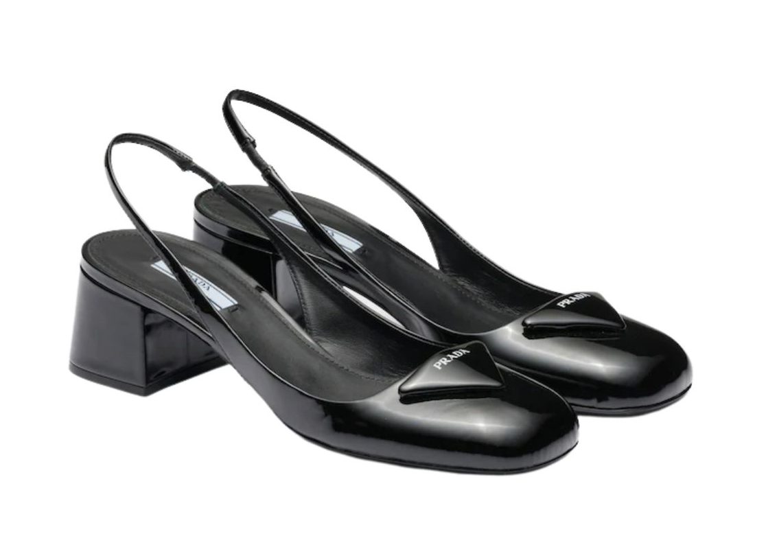 Pra*a Patent Slingback Pumps Black For Women 2.1 in/ 5.5 cm 1I767M_069_F0002_F_045