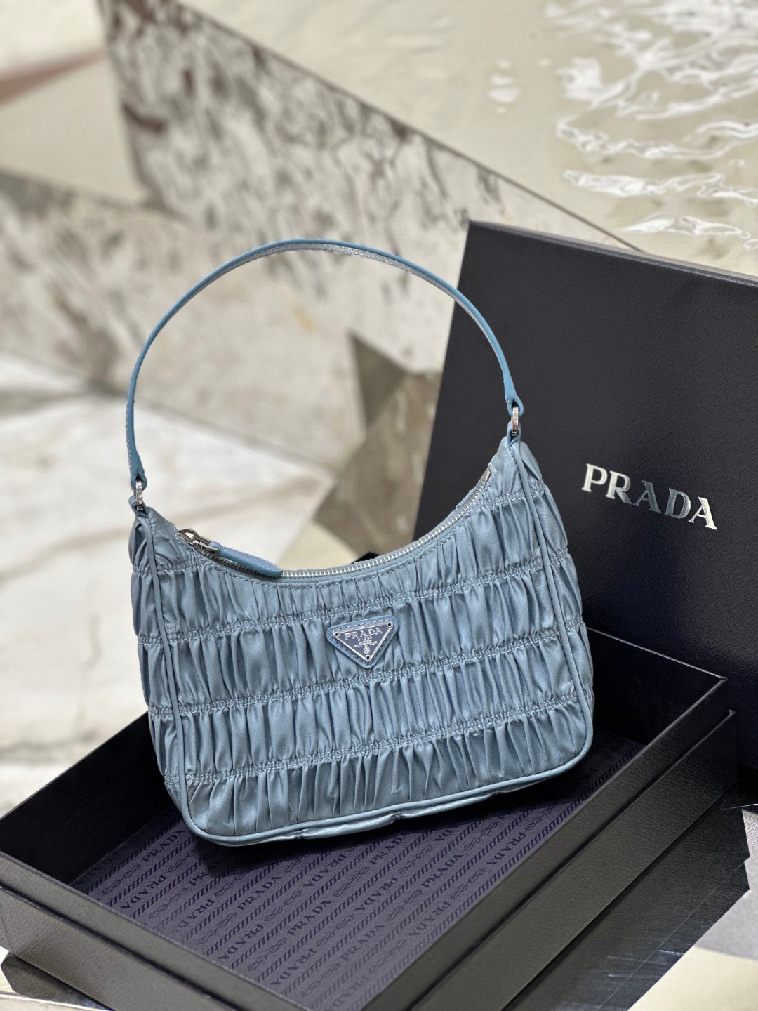 Pra*a Saffiano Mini Bag Pink/Beige/Blue For Women 8.6 in / 22 cm