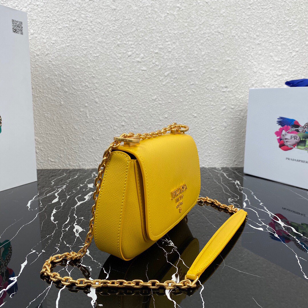 Pra*a Shoulder Bag Pink/Yellow/Blue For Women 8.6 in / 22 cm