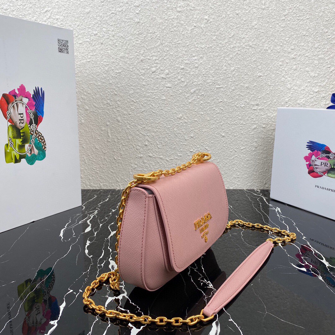 Pra*a Shoulder Bag Pink/Yellow/Blue For Women 8.6 in / 22 cm