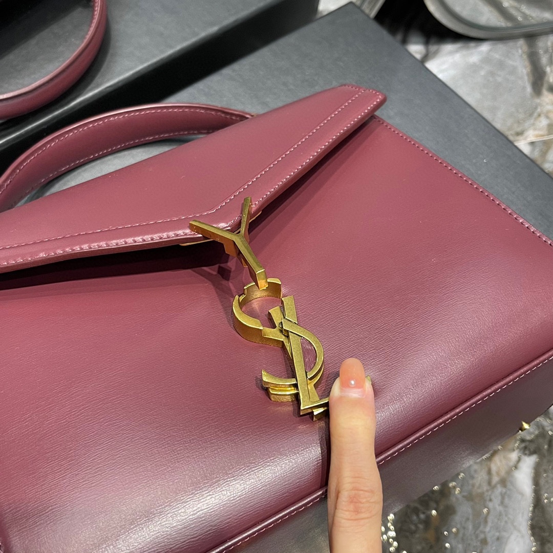 Sa1nt Lau*nt Cassandra Medium Top Handle Bag Black/White/Burgundy/Grey/Brown For Women‎ 9.6in/24.5cm