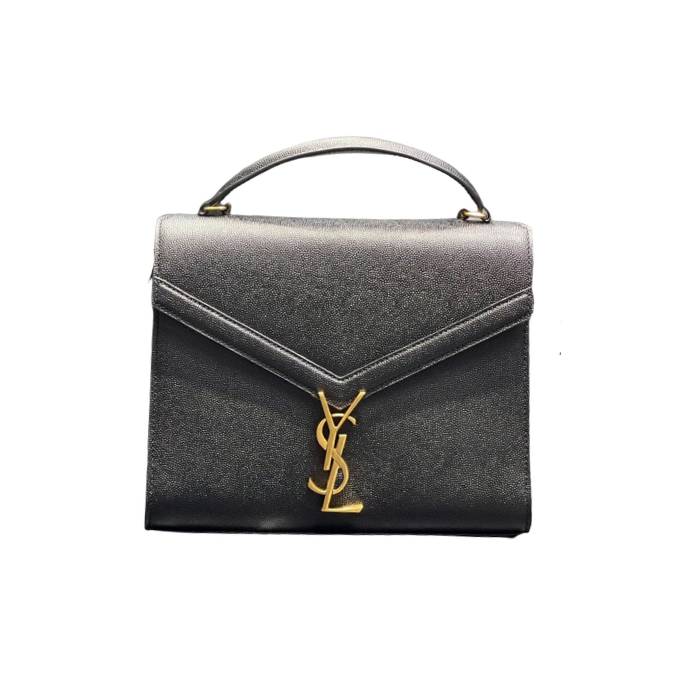 Sa1nt Lau*nt Cassandra Medium Top Handle Bag Black/Brown For Women‎ 9.6in/24.5cm 623931BOW0W1000