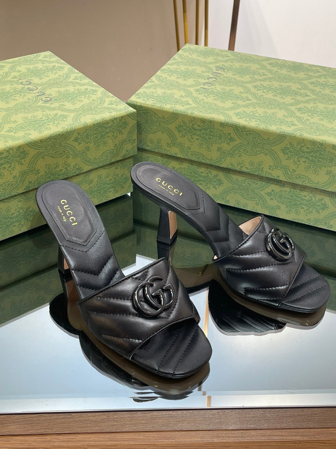 Gvc*1 Double G Slide Sandal Black For Women