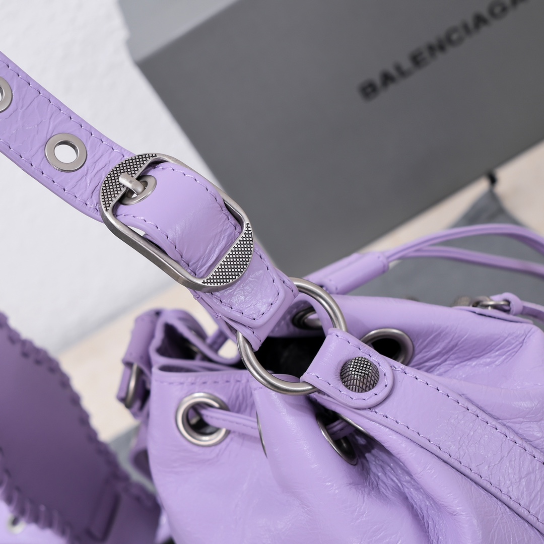 Ba1en*iaga Le Cagole Xs Bucket Bag Purple/Pink/Red/Blue/Green For Women 7.8in/20 cm