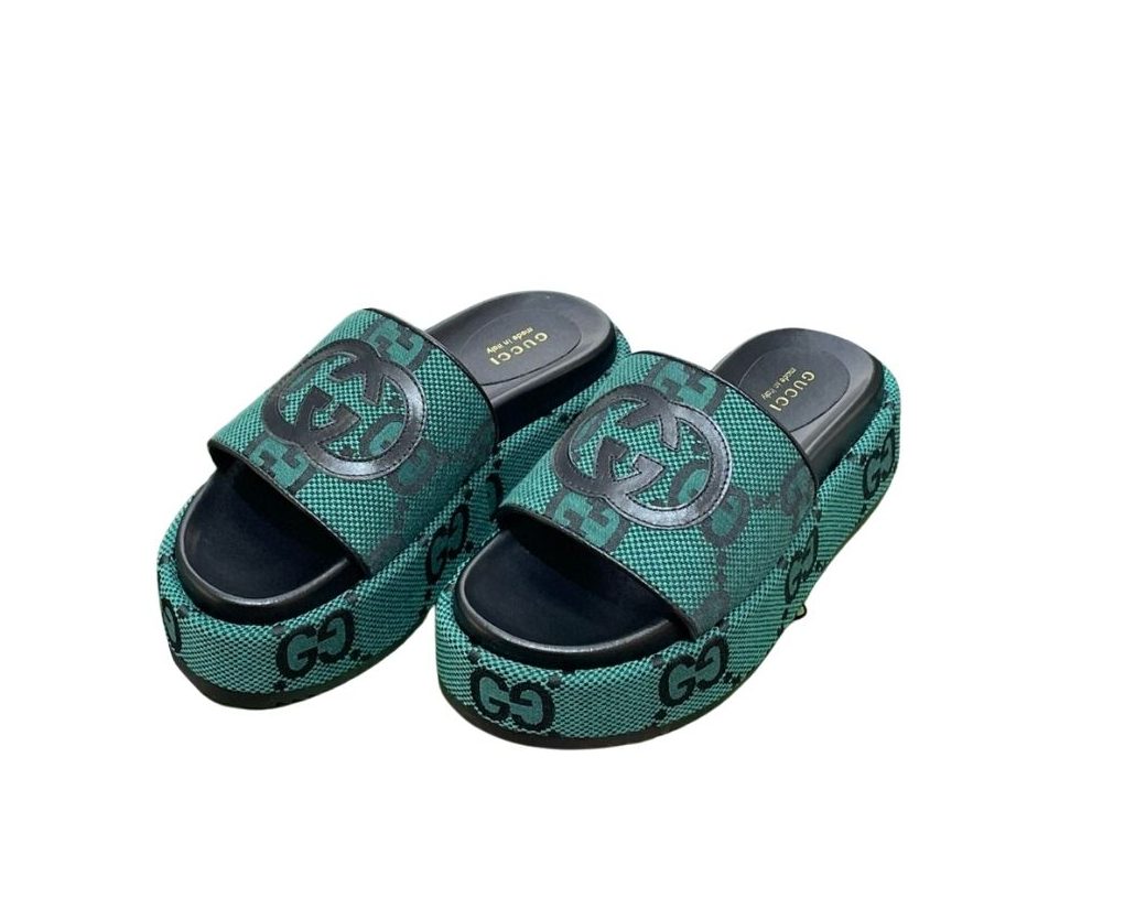 Gvc*1 Platform Slide Sandal Green For Women 