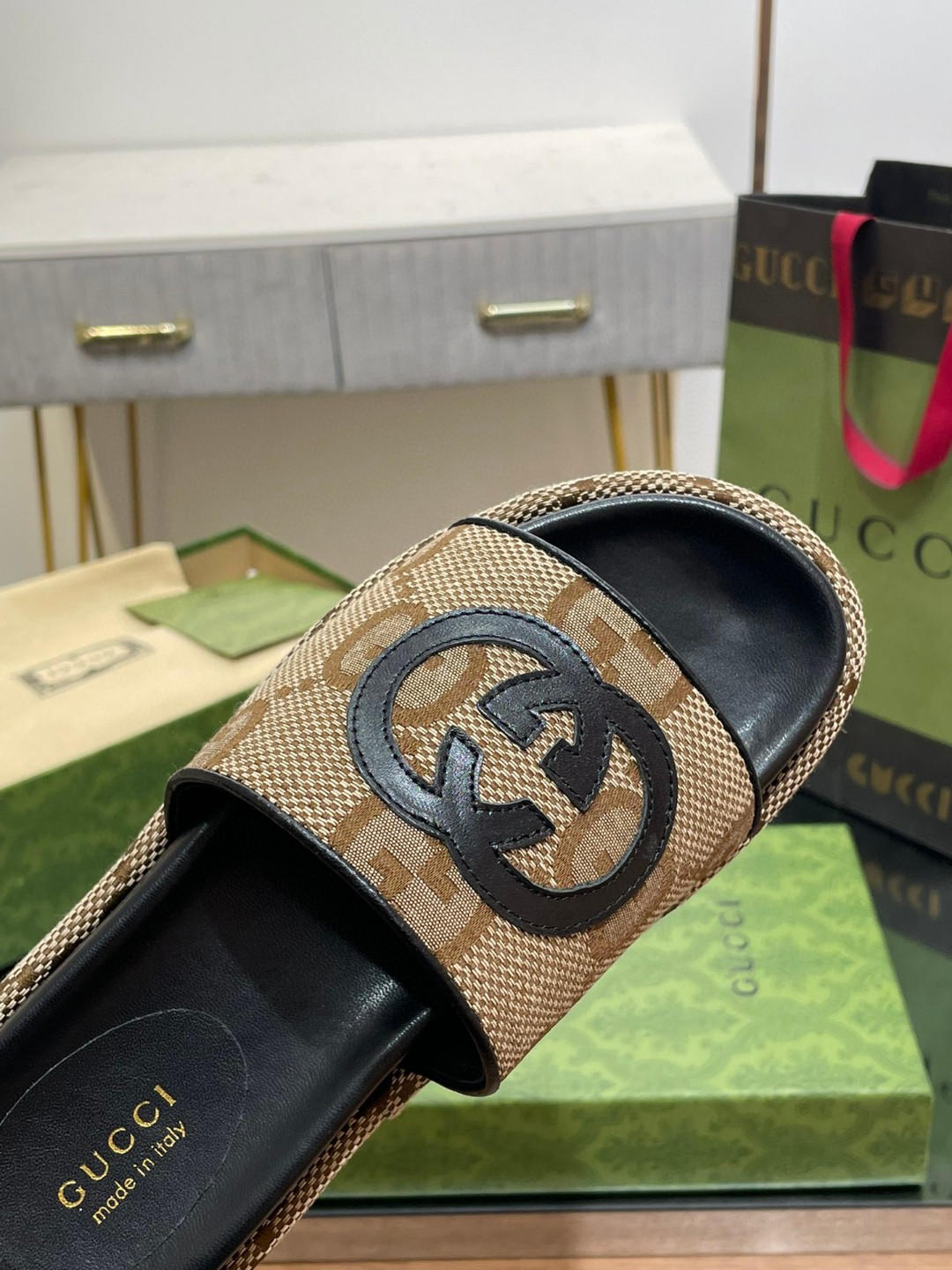 Gvc*1 Platform Slide Sandal Brown For Women ‎