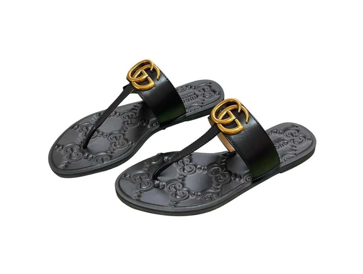 Gvc*1 Thong Sandal With Double G Black For Women 