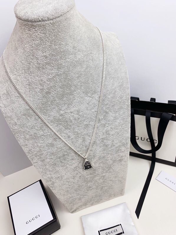 Gvc*1 Black Bell Necklace Silver Tone For Women