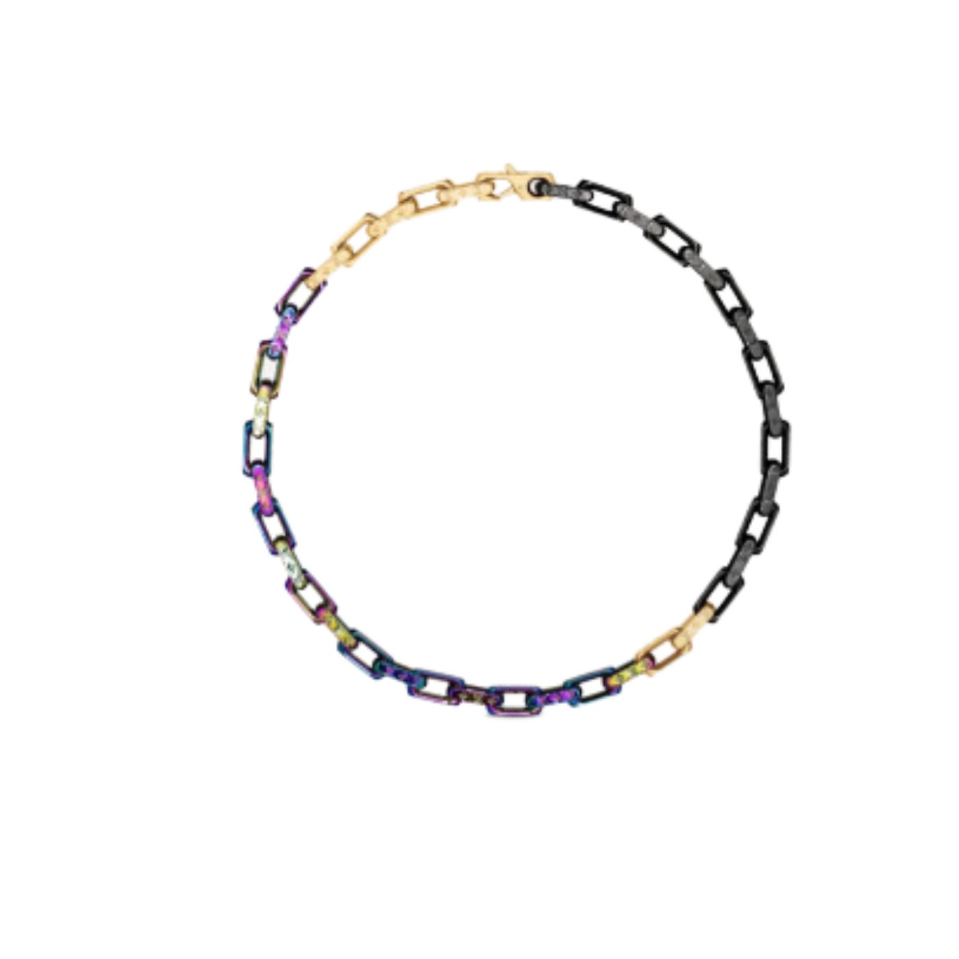 L0vis Vvtt0n Combinating Color Monogram Chain Necklace Multicolor For Men