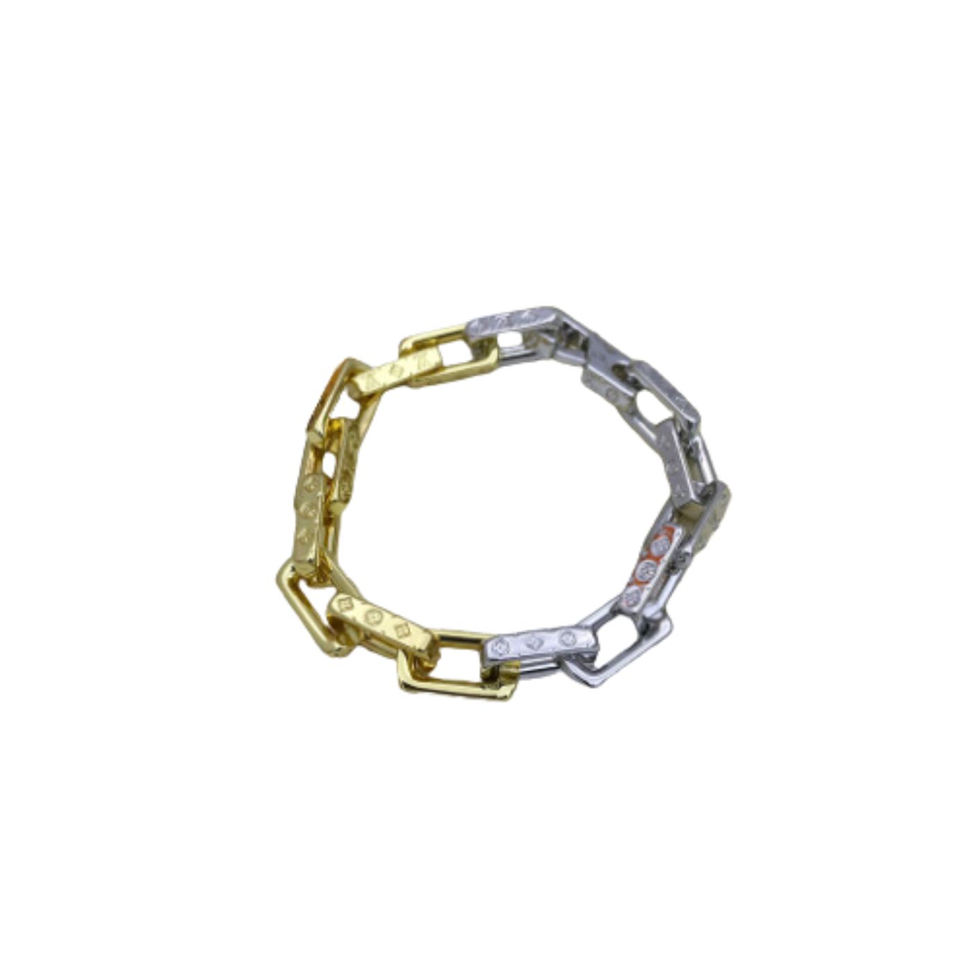 L0vis Vvtt0n Combinating Two Colors Monogram Chain Bracelet Multicolor For Men