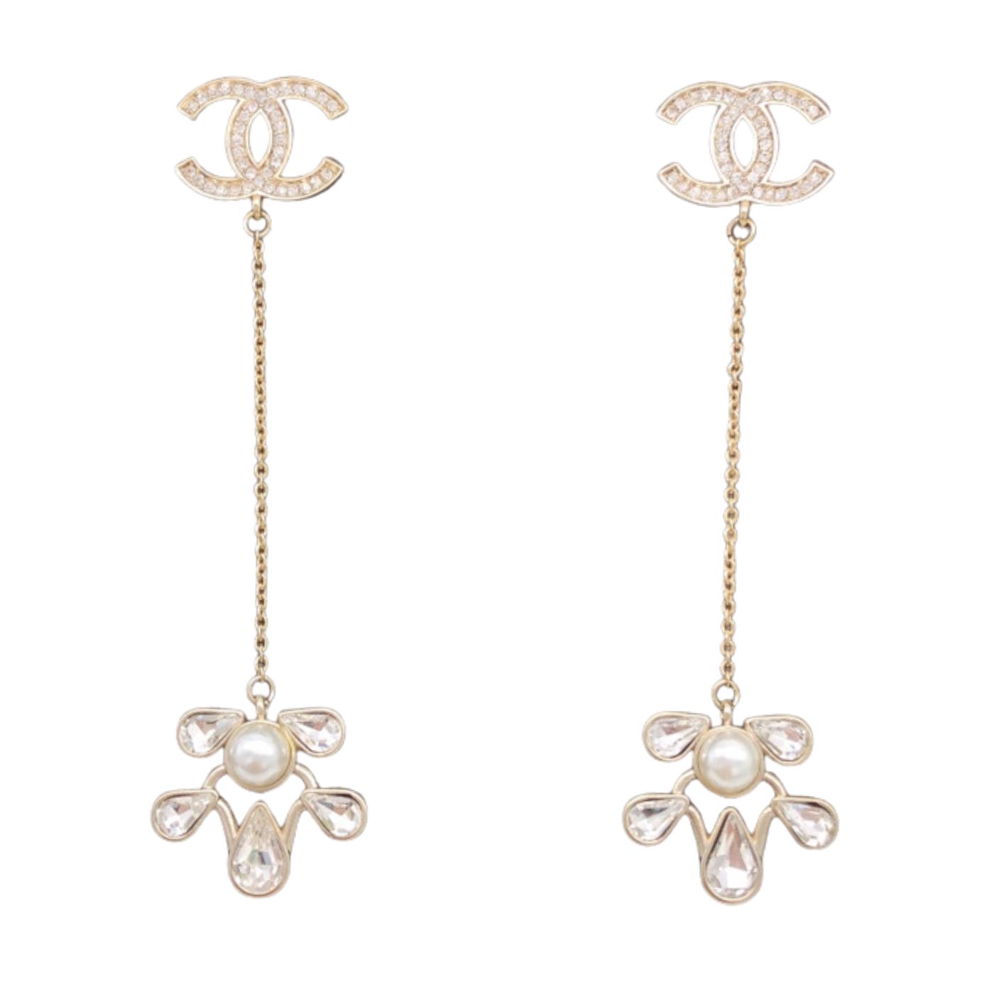 Ch**el D1am0nd Tassel Earrings Gold For Women