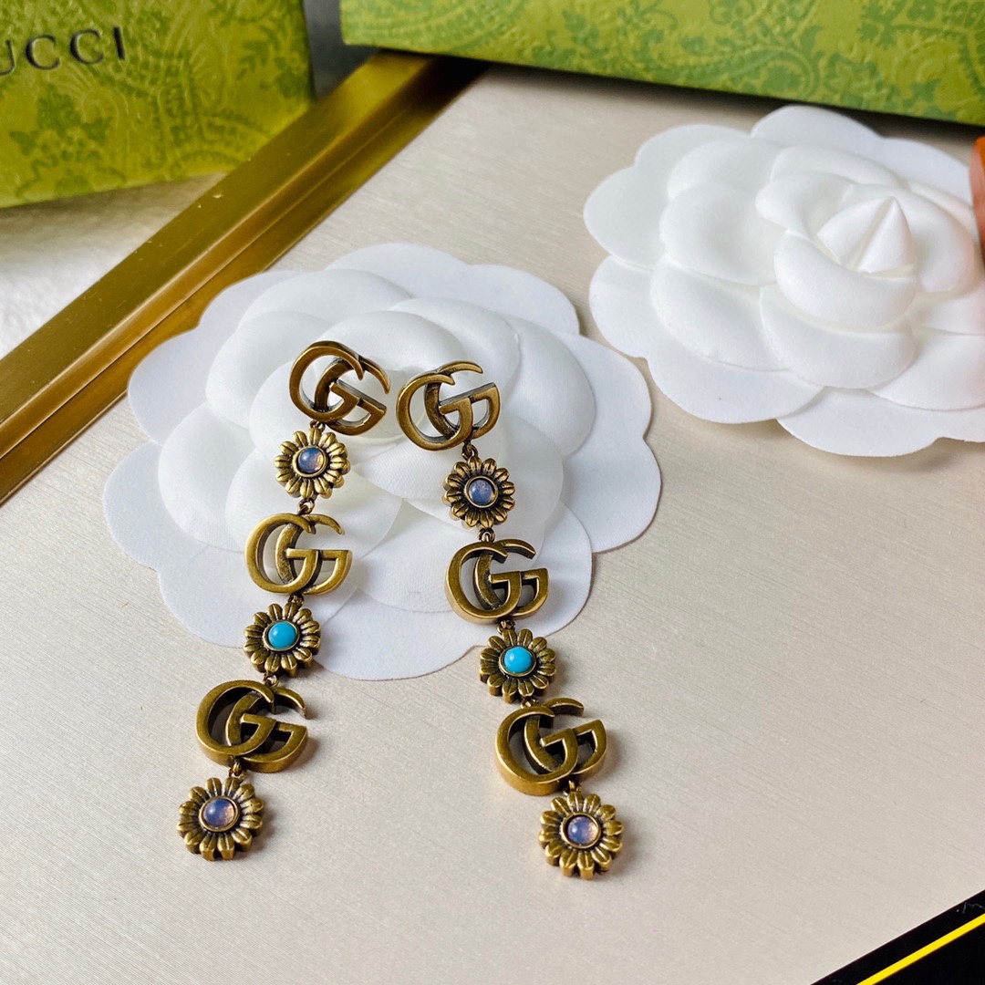 Gvc*1 Double G Earrings Gold For Women