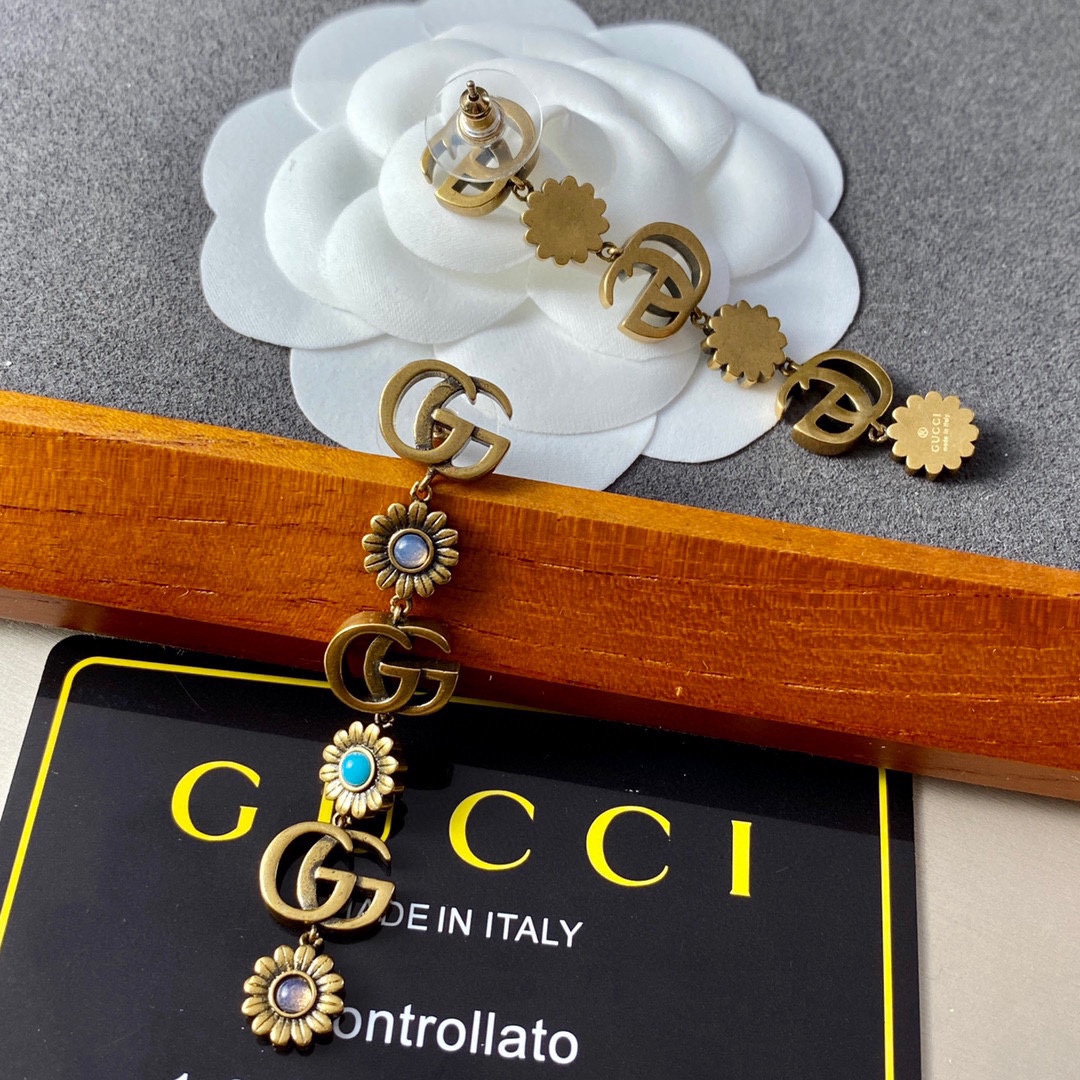 Gvc*1 Double G Earrings Gold For Women