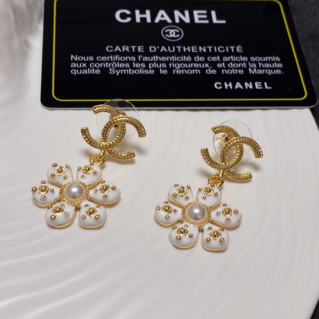 Flower Earrings White For Women