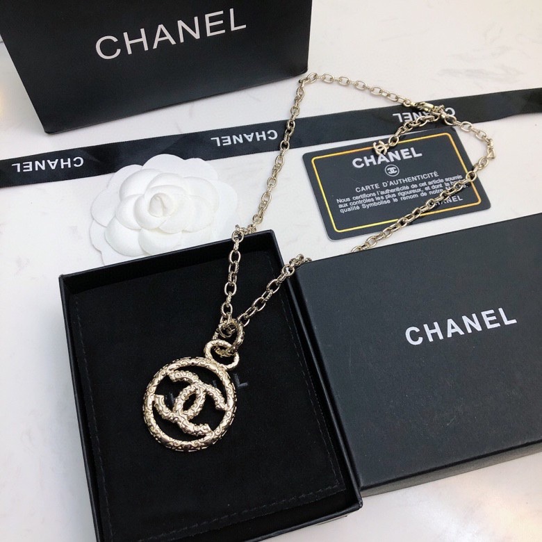 Ch**el Medieval Double C Necklace Gold For Women