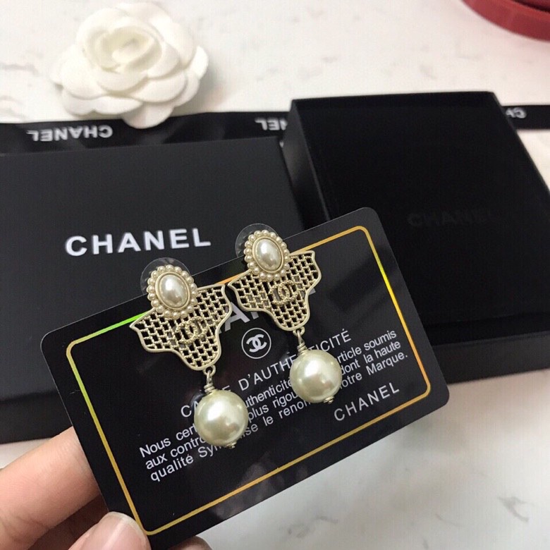 Ch**el Mesh Earrings Gold For Women