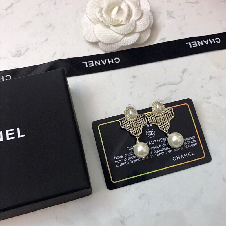 Ch**el Mesh Earrings Gold For Women
