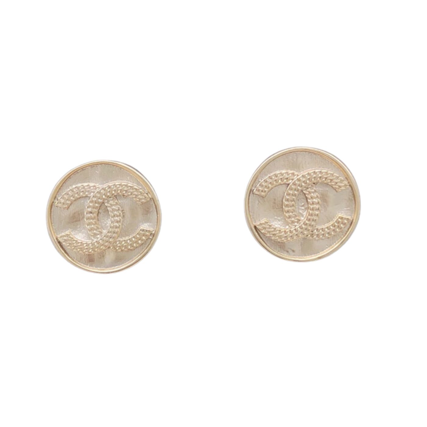 Ch**el Middle Round Earrings Gold For Women