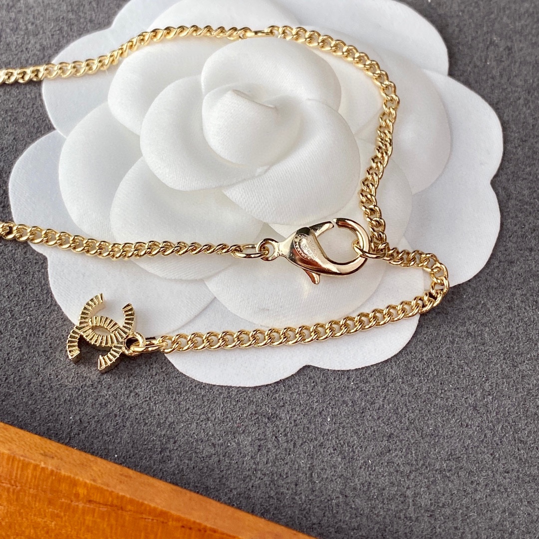 Ch**el Padlock Necklace Gold For Women