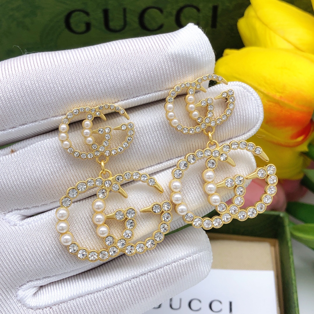 Gvc*1 Pearl Stud Earrings Gold For Women