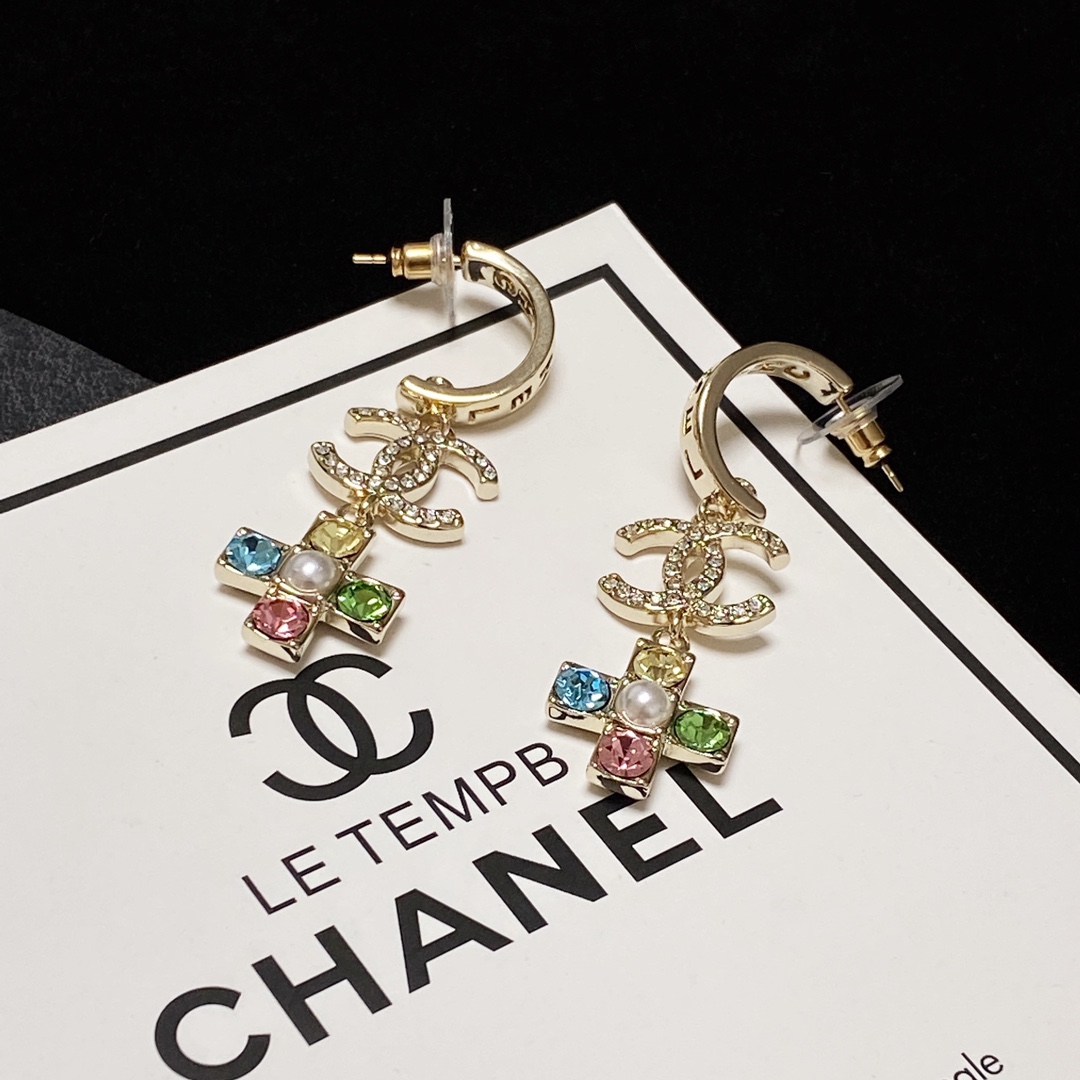 Ch**el Rivet Earrings Gold For Women
